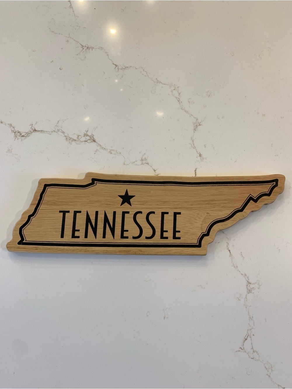 Wooden Tennessee State Outline Plaque 15” x 4.5”